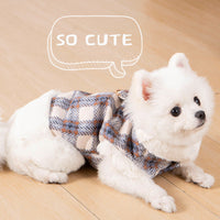HKM-4876477 Thermal Velvet Rabbit Fur Plaid Coat for Pets - Autumn & Winter Styles in Pink and Blue