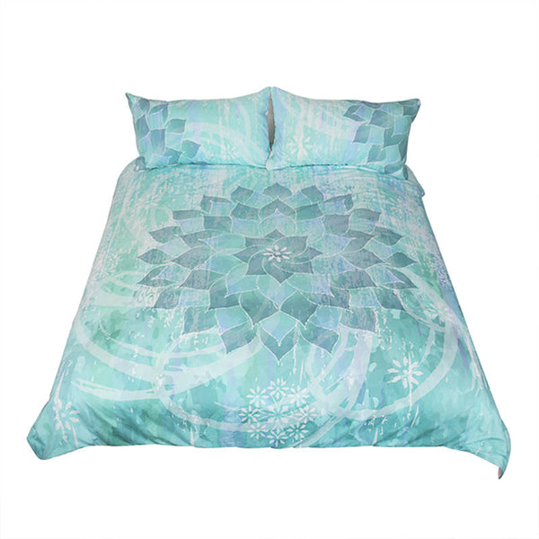HKM-487699 Lotus Four-Piece Quilt Cover Set with Multiple Sizes and Color Options