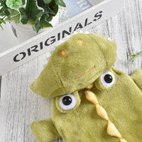 HKM-4877501 Dinosaur Design Coral Fleece Pet Clothes for Autumn and Winter - Green, Sizes XS to 4L