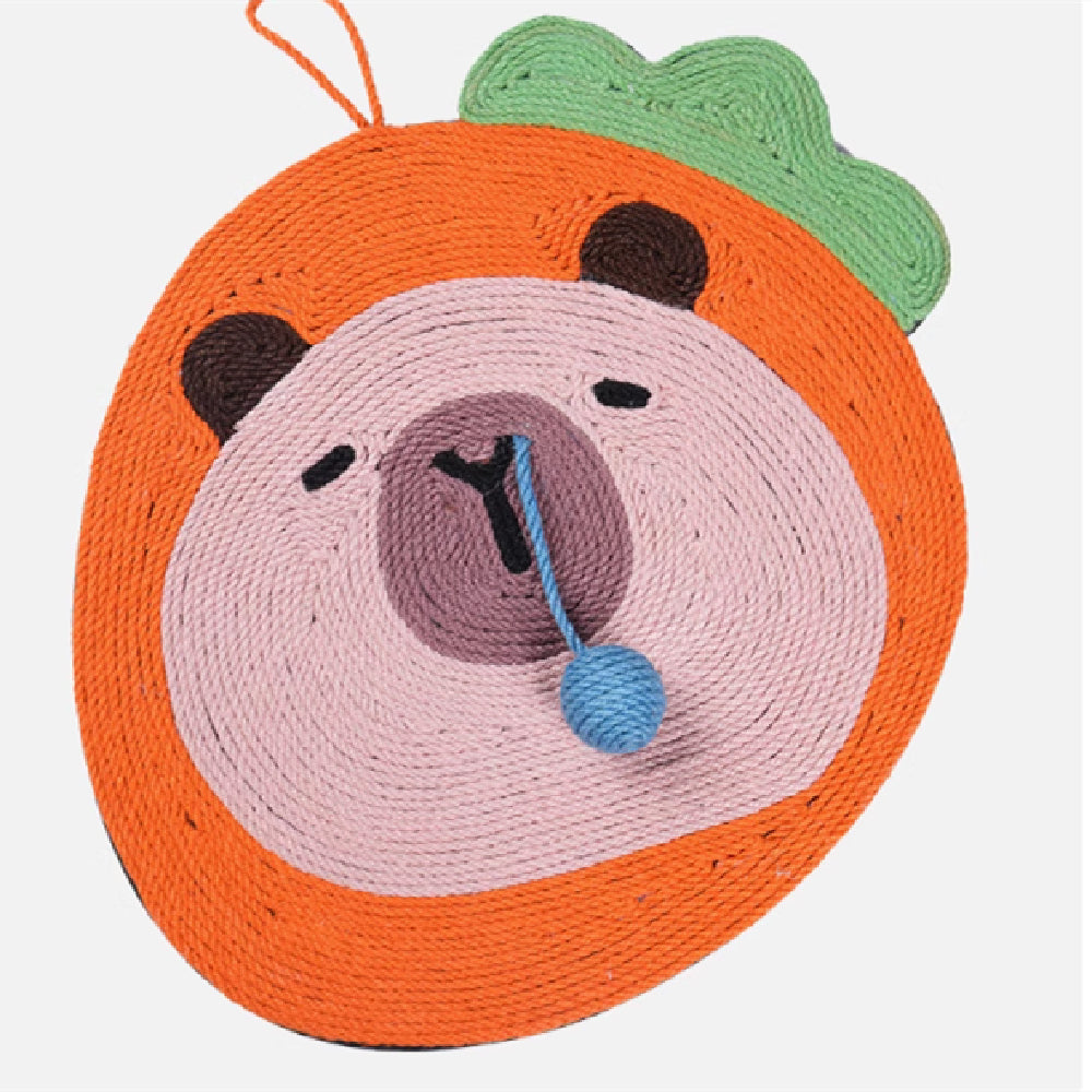 HKM-4877885 Fruit Dolphin Sisal Wall Cat Scratch Board - Wear-Resistant Hemp Rope & EVA Backboard, Various Sizes Available