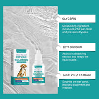 HKM-4879549 Pet Ear Cleaning and Decontamination Solution - 30ML Wash for Cats and Dogs