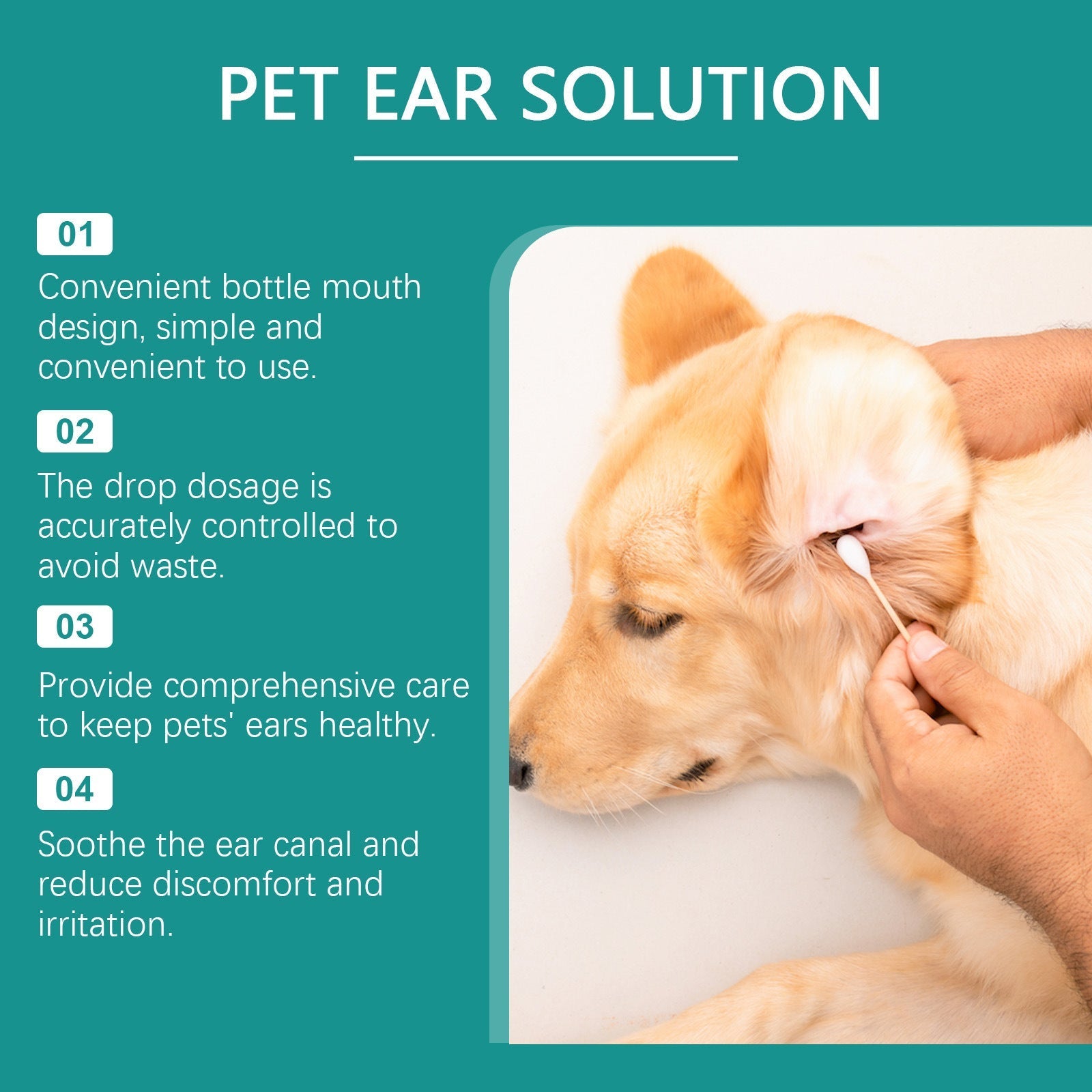 HKM-4879549 Pet Ear Cleaning and Decontamination Solution - 30ML Wash for Cats and Dogs