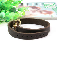 HKM-4879677 Real Cowhide Adjustable Leather Dog Collar in Brown ¨C XS, S, M Sizes Available