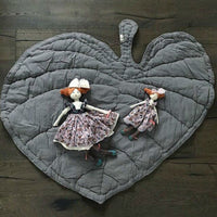 HKM-488083 Leaf-Inspired Baby Crawling Mat for Developmental Play, Gray and Green, 95cm x 85cm