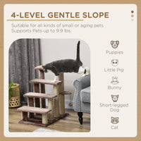 HKM-4880957 Four-Level Cat Steps with Scratching Posts for High Beds and Sofas, Brown