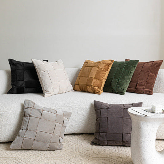 HKM-488147 Chenille Woven Pillow Cushion in Various Colors - 50x50cm Pillowcase Option
