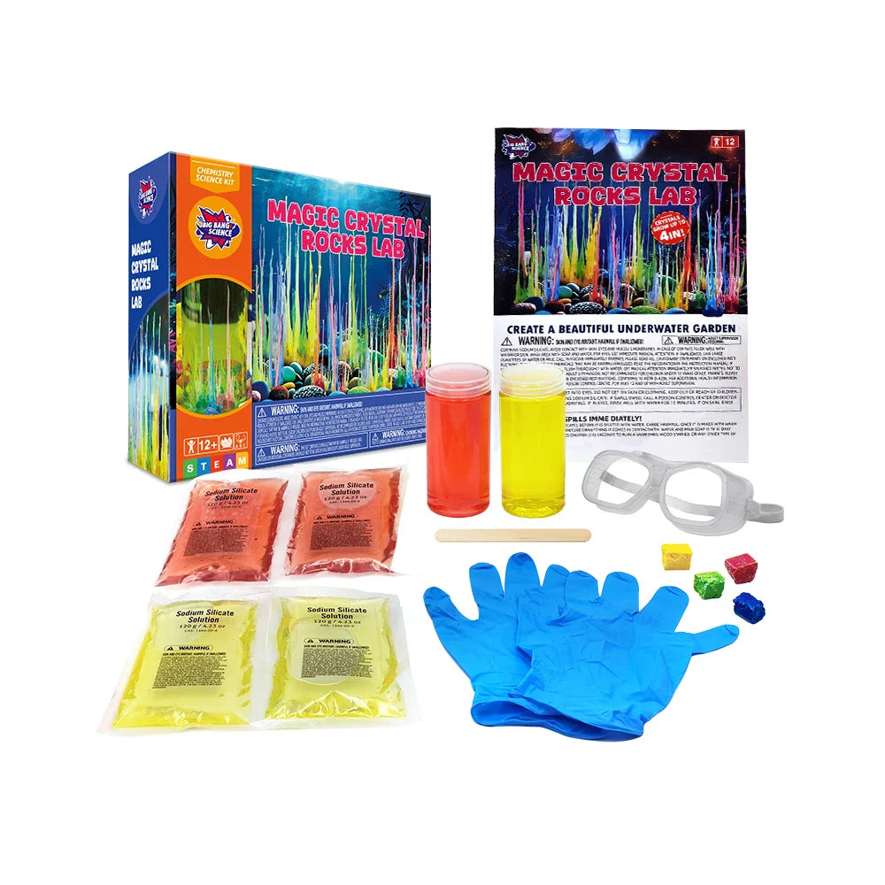 HKM-488147 Crystal Growing Science Kit for Kids - DIY Magic Stone STEM Educational Craft Toy