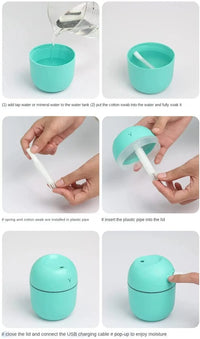 HKM-488211 Portable Ultrasonic USB Essential Oil Diffuser with LED Night Lamp for Home and Car
