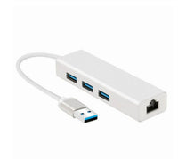HKM-488211 USB 3.0 Gigabit Ethernet Adapter with 3 USB Ports for Mac, PC, and Chromebook