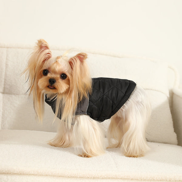 HKM-4883261 Contrast Color Diamond Plaid Cotton-Padded Waterproof Ski Suit for Pets