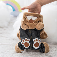 HKM-488339 Soft Cotton Padded Pet Clothes with Fun Paw Print Design for Small Dogs and Cats