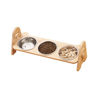HKM-4883645 Pet Drinking Bowl with Bamboo Stand ¨C Ceramic and Stainless Steel Options