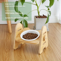 HKM-4883645 Pet Drinking Bowl with Bamboo Stand ¨C Ceramic and Stainless Steel Options
