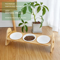 HKM-4883645 Pet Drinking Bowl with Bamboo Stand ¨C Ceramic and Stainless Steel Options