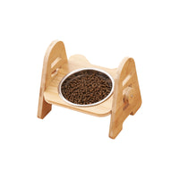 HKM-4883645 Pet Drinking Bowl with Bamboo Stand ¨C Ceramic and Stainless Steel Options