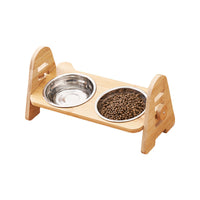 HKM-4883645 Pet Drinking Bowl with Bamboo Stand ¨C Ceramic and Stainless Steel Options