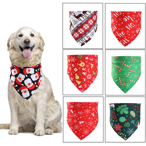 HKM-4884029 Stylish Christmas Pet Scarf for Dogs and Cats - Festive Designs Available, Neck Size 20-46CM