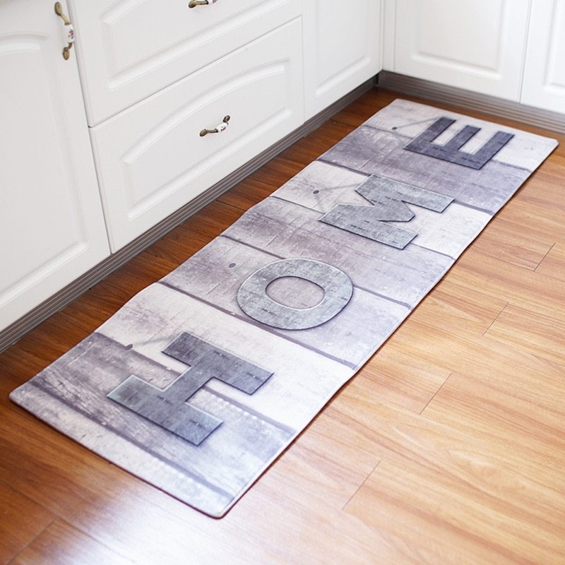 HKM-488403 Long Printed Polyester Floor Mat for Bathroom and Kitchen, 60x180cm Size