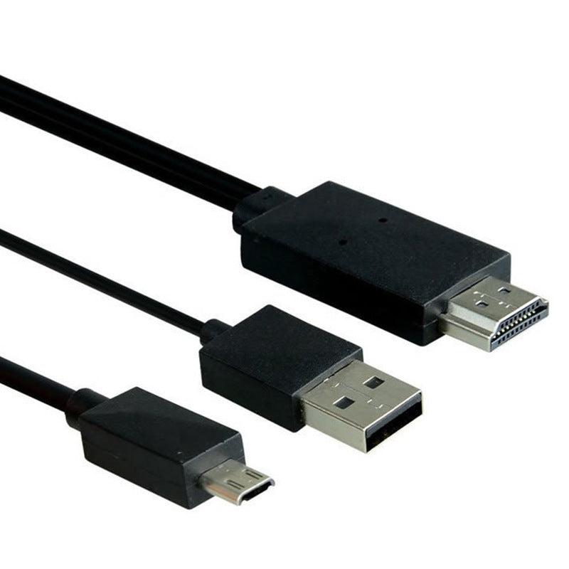 HKM-488403 Universal 11PIN HDMI Adapter Mobile Video Cable - 2m Length, Black/Red