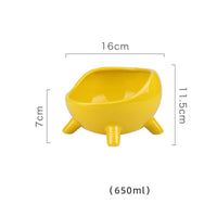 HKM-4884925 Ceramic Cat and Small Dog Food Bowl with Four-Legged Stability and Wide-Mouth Design
