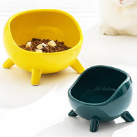 HKM-4884925 Ceramic Cat and Small Dog Food Bowl with Four-Legged Stability and Wide-Mouth Design