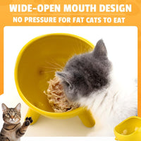 HKM-4884925 Ceramic Cat and Small Dog Food Bowl with Four-Legged Stability and Wide-Mouth Design