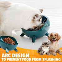 HKM-4884925 Ceramic Cat and Small Dog Food Bowl with Four-Legged Stability and Wide-Mouth Design