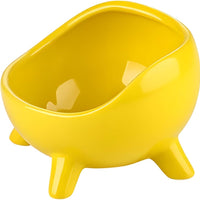 HKM-4884925 Ceramic Cat and Small Dog Food Bowl with Four-Legged Stability and Wide-Mouth Design