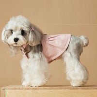 HKM-4885053 Casual Washed Denim Suspender Skirt for Dogs in Light Blue and Pink