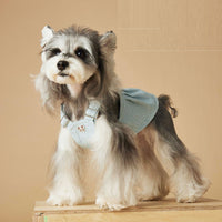 HKM-4885053 Casual Washed Denim Suspender Skirt for Dogs in Light Blue and Pink