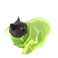 HKM-4885309 Adjustable Cat Grooming Bag for Bathing, Nail Trimming, and Care - Breathable Polyester Mesh Design