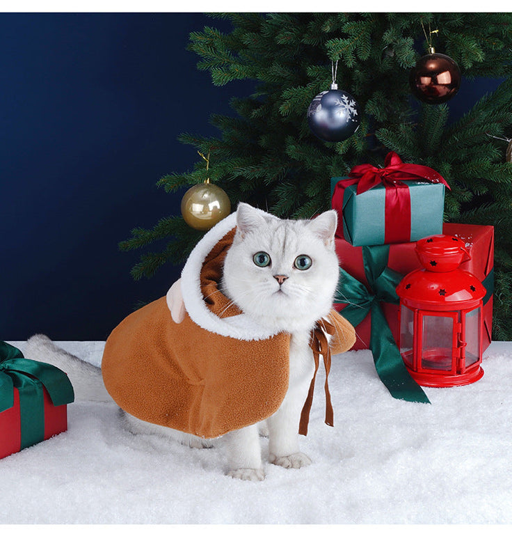 HKM-4885821 Cozy Polar Fleece Cloak for Cats - Ideal for Winter Warmth and Comfort