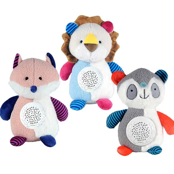 HKM-488659 Plush Baby Fox Doll with Soothing Sounds and Light Projection, 31-50cm