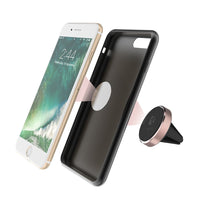 HKM-488723 360-Degree Rotating Magnetic Car Phone Holder - Aluminum Alloy Bracket in Rose Gold, Gold, and Silver