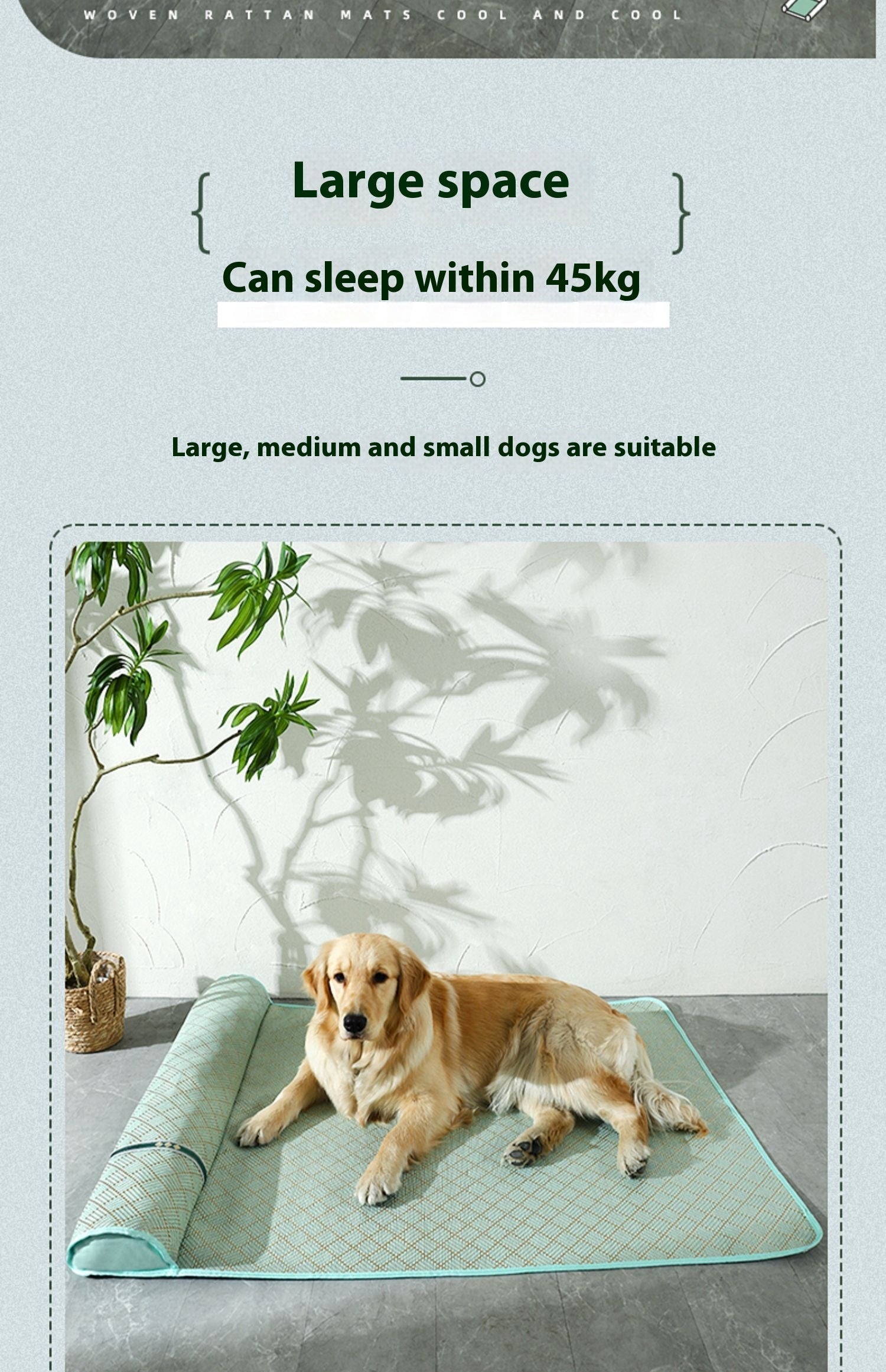 HKM-4887485 Comfortable Summer Dog Mat for Large Breeds - XL, 2XL, 3XL Options Available