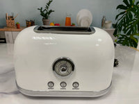 HKM-488915 Retro Stainless Steel 2-Slice Electric Pop-Up Toaster with Grill Function