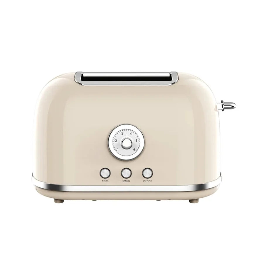 HKM-488915 Retro Stainless Steel 2-Slice Electric Pop-Up Toaster with Grill Function