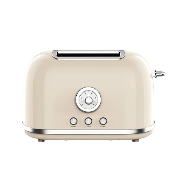 HKM-488915 Retro Stainless Steel 2-Slice Electric Pop-Up Toaster with Grill Function