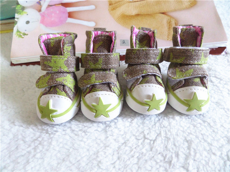 HKM-4890045 Breathable Rubber Dog Shoes for Spring and Summer - Stylish Cowboy Design for Small Breeds