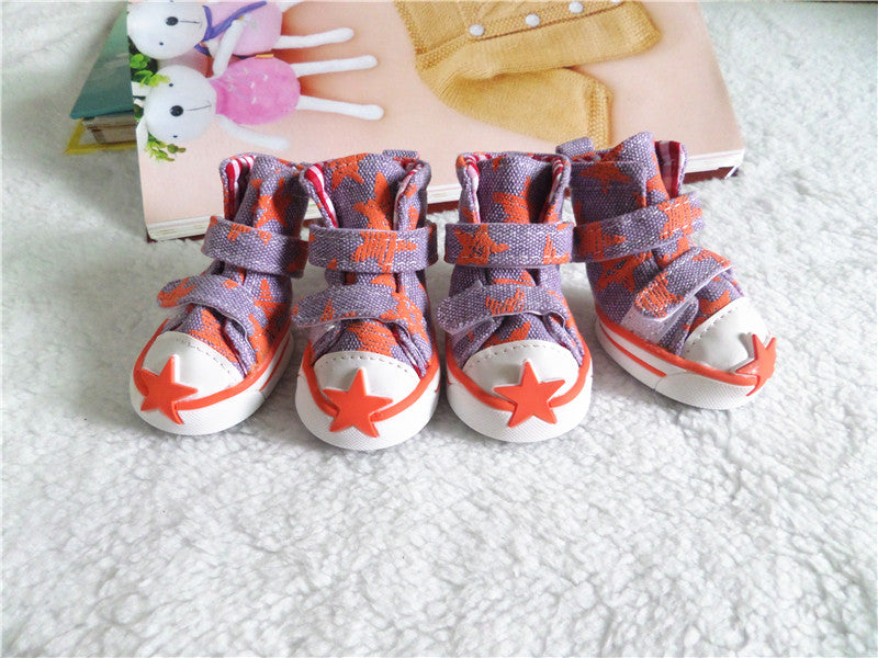 HKM-4890045 Breathable Rubber Dog Shoes for Spring and Summer - Stylish Cowboy Design for Small Breeds