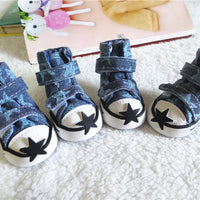 HKM-4890045 Breathable Rubber Dog Shoes for Spring and Summer - Stylish Cowboy Design for Small Breeds