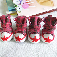 HKM-4890045 Breathable Rubber Dog Shoes for Spring and Summer - Stylish Cowboy Design for Small Breeds