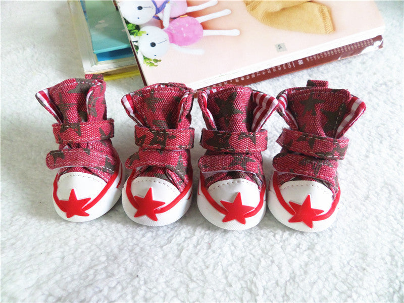 HKM-4890045 Breathable Rubber Dog Shoes for Spring and Summer - Stylish Cowboy Design for Small Breeds