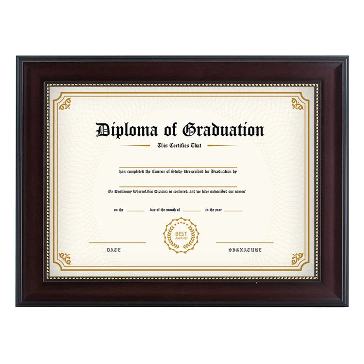 HKM-489043 A4 Graduation Certificate and Diploma Frame with Plastic and Metal Design