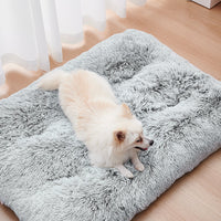 HKM-4890685 Plush Portable Large Dog Sofa Bed - Washable Pet Kennel with Sleep Protector