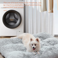 HKM-4890685 Plush Portable Large Dog Sofa Bed - Washable Pet Kennel with Sleep Protector