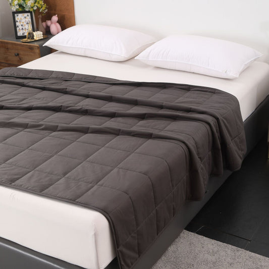 HKM-489171 Cotton Gravity Blanket for Deep Sleep - Dark Gray, Multiple Weights Available