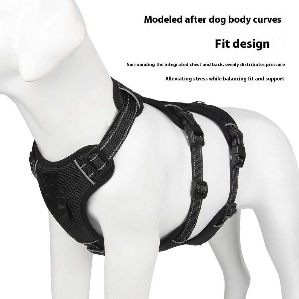 HKM-4892477 Durable Oxford Cloth Dog Chest Strap with Hand Holding Rope for Big Dogs