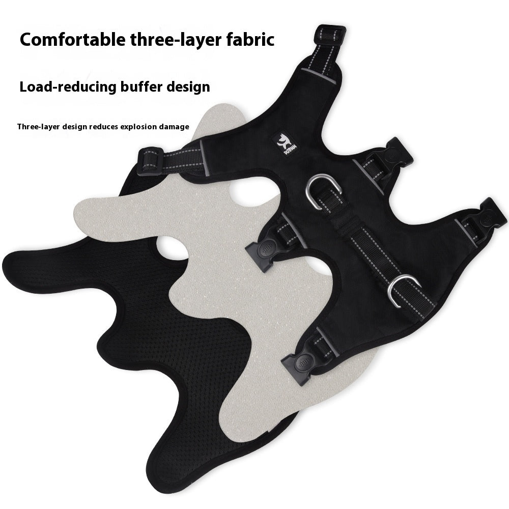 HKM-4892477 Durable Oxford Cloth Dog Chest Strap with Hand Holding Rope for Big Dogs
