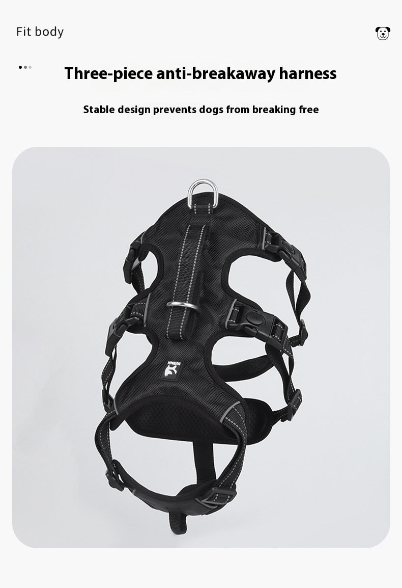 HKM-4892477 Durable Oxford Cloth Dog Chest Strap with Hand Holding Rope for Big Dogs